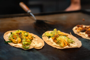Tacos de Flor de Calabaza (Squash Blossom Tacos) Mexico City
