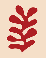 contemporary illustration of nature red leaves