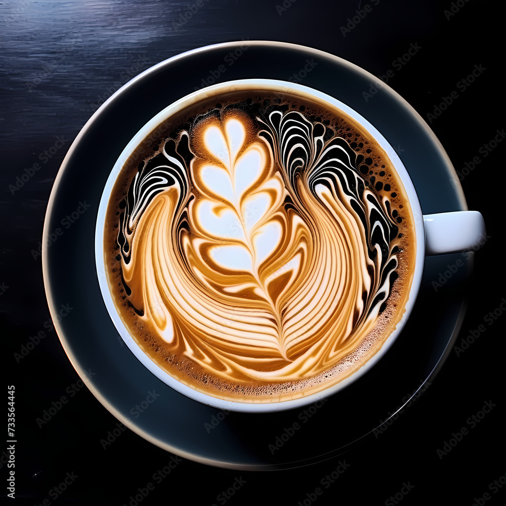 Canvas Prints Close-up of a coffee cup with latte art.