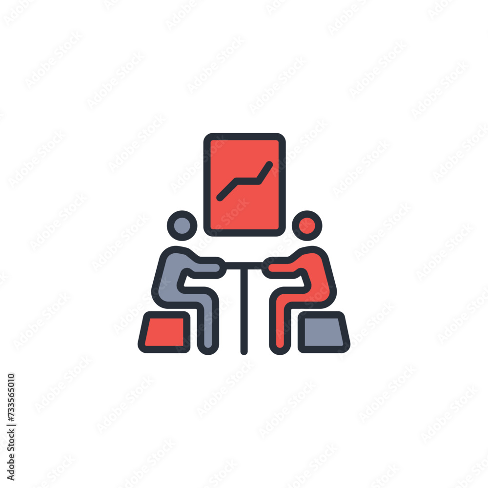 Poster Metting icon. vector.Editable stroke.linear style sign for use web design,logo.Symbol illustration.