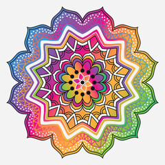 Circular multi-colored gradient pattern on a white background. Vector image