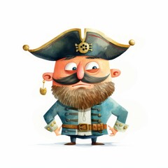 Pirate cartoon character drawing design for student learning Created with Generative AI technology.