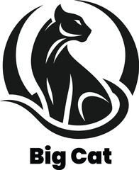 black and white cat Vector logo