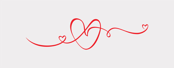 Fototapeta na wymiar Continuous one line drawing of heart isolated on white background