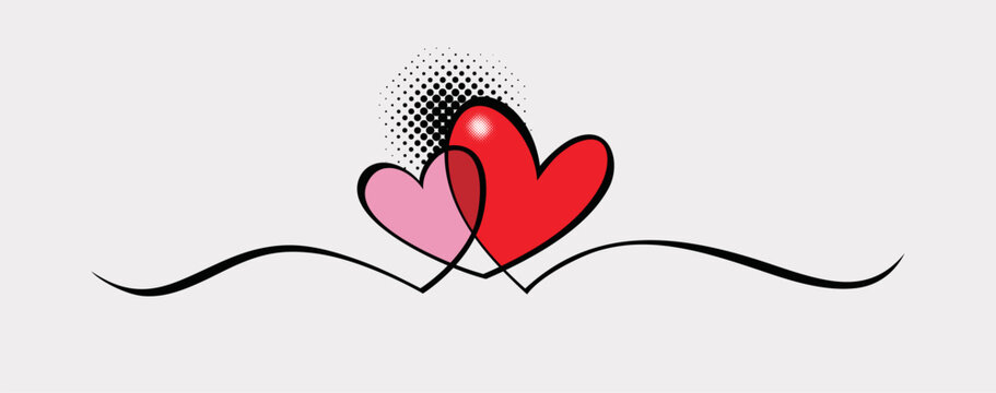 Continuous one line drawing of heart isolated on white background