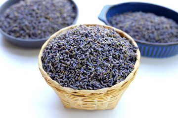 Dried lavender buds for brewing a herbal tea
