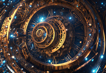 Obraz premium A golden, sacred geometry dimension machine.
