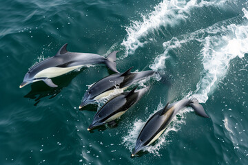 Fototapeta premium Wild Pod of Dolphins 