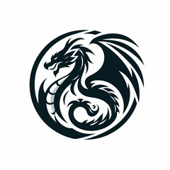 flat logo of Vector dragon illustration vector