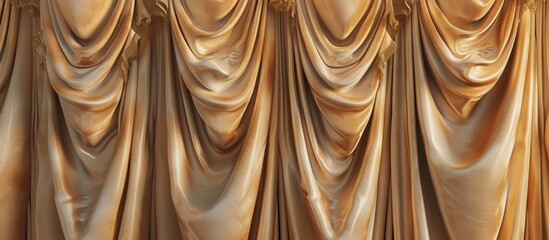 Background of closed theatrical drapes with textured pattern, stock photo.