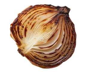 Grilled onion isolated on transparent background