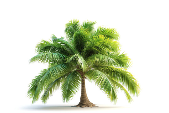 Coconut palm trees isolated.