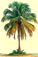 Fototapeta premium Coconut palm trees isolated.