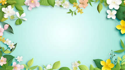 Naklejka na ściany i meble Spring season, vibrant green background