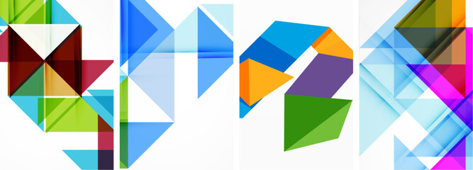 Triangle poster set for wallpaper, business card, cover, poster, banner, brochure, header, website