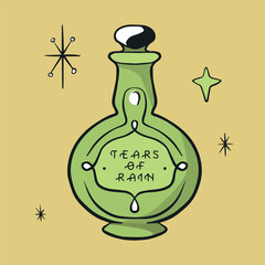 Mystic cute vector hand draw illustration of bottle 