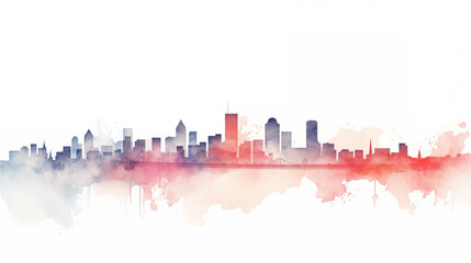 Fototapeta premium Ink city silhouette illustration material 