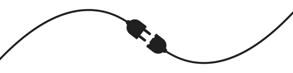 Foto op Canvas electrical cable, plug and socket as sine wave shape, vector illustration on transparent background. © MKInayem