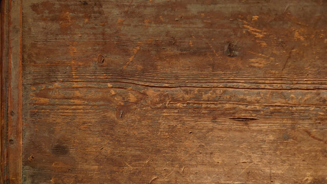 top surface of old wooden sea chest