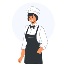 Chef Hotel Staff Flat Concept Style