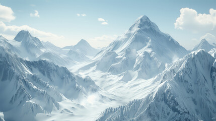 Fototapeta na wymiar Majestic mountains covered in snow