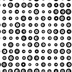 Abstract Fractal Geometry Monochrome Seamless Patterns and Vector 