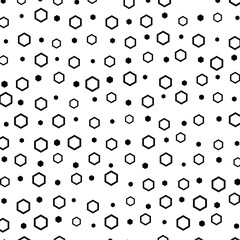 Abstract Fractal Geometry Monochrome Seamless Patterns and Vector 