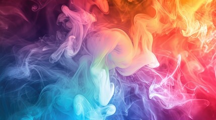 Vibrant splash of rainbow paint contrasts against a billowing flames background. Ai Generated.