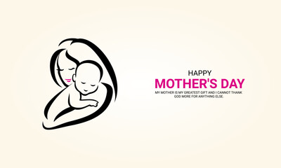 Happy Mother's Day. Mother's day creative design for social media banner, poster 3D Illustration