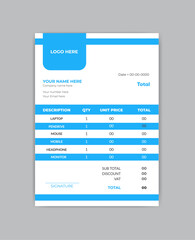 modern and minimal invoice design.