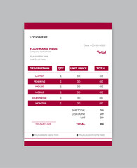 modern invoice design template for business company.