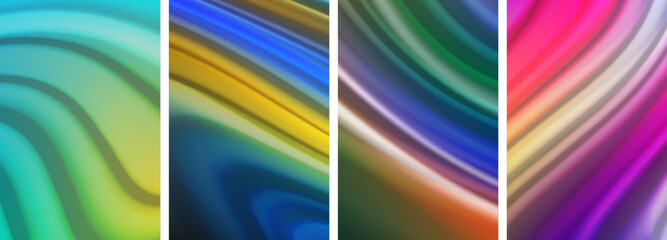 Liquid color waves poster set for wallpaper, business card, cover, poster, banner, brochure, header, website