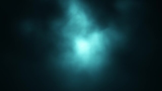 Dark blue dramatic smoke light loop animation background.