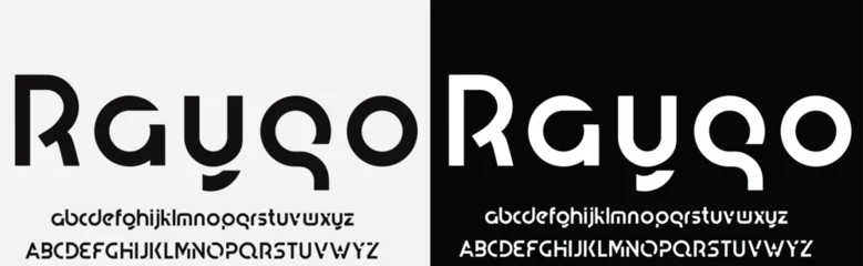 Foto op Plexiglas Abstract minimal modern alphabet line font. Minimal slim typography monogram fonts style. Vector illustration and tech font. © happy