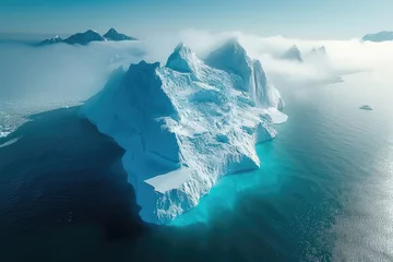 Fotobehang Highlighting the melting ice caps as a symbol of global warming © Veniamin Kraskov