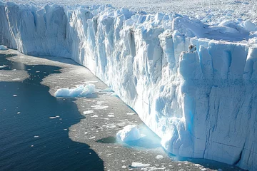 Gordijnen Highlighting the melting ice caps as a symbol of global warming © Veniamin Kraskov