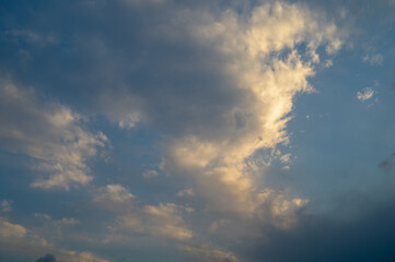 Fototapeta na wymiar blue sky with clouds in winter over the Mediterranean sea 2