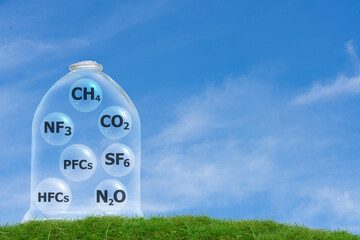 Capturing greenhouse gases such as carbon dioxide, methane and other gases in glass bottles,...