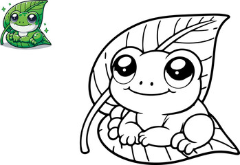 Illustration of Cartoon frog, Coloring book