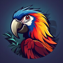 Obraz premium flat logo of Vector parrot design 