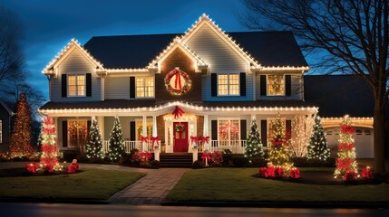 winter holiday home lights