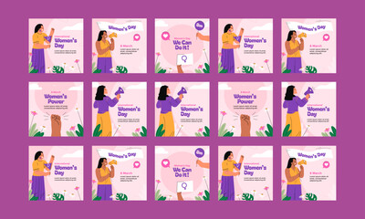 happy women day march vector illustration flat design