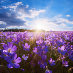 violet flowers in the field