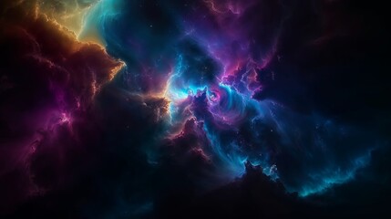 Fototapeta na wymiar Vivid Nebula in Deep Space