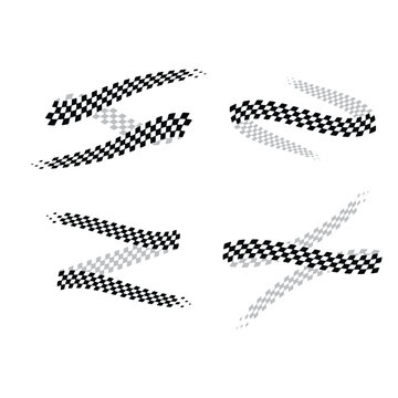 Sport checkered flag ribbons