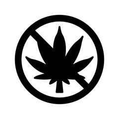 No Marijuana, no drugs icon color editable