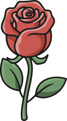red rose cartoon illustration