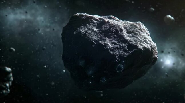 asteroid in the outer space