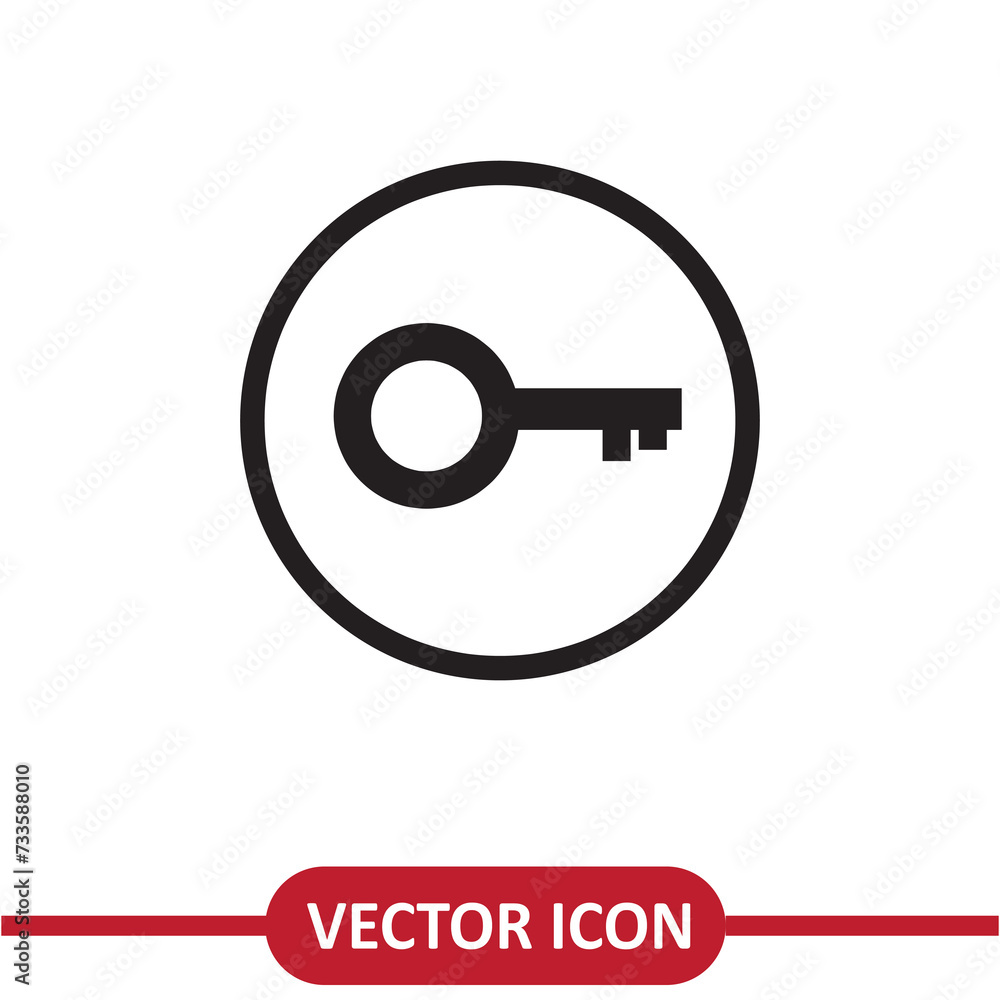 Poster key button vector icon flat simple illustration on white background..eps