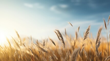 A wheat field at sunset.